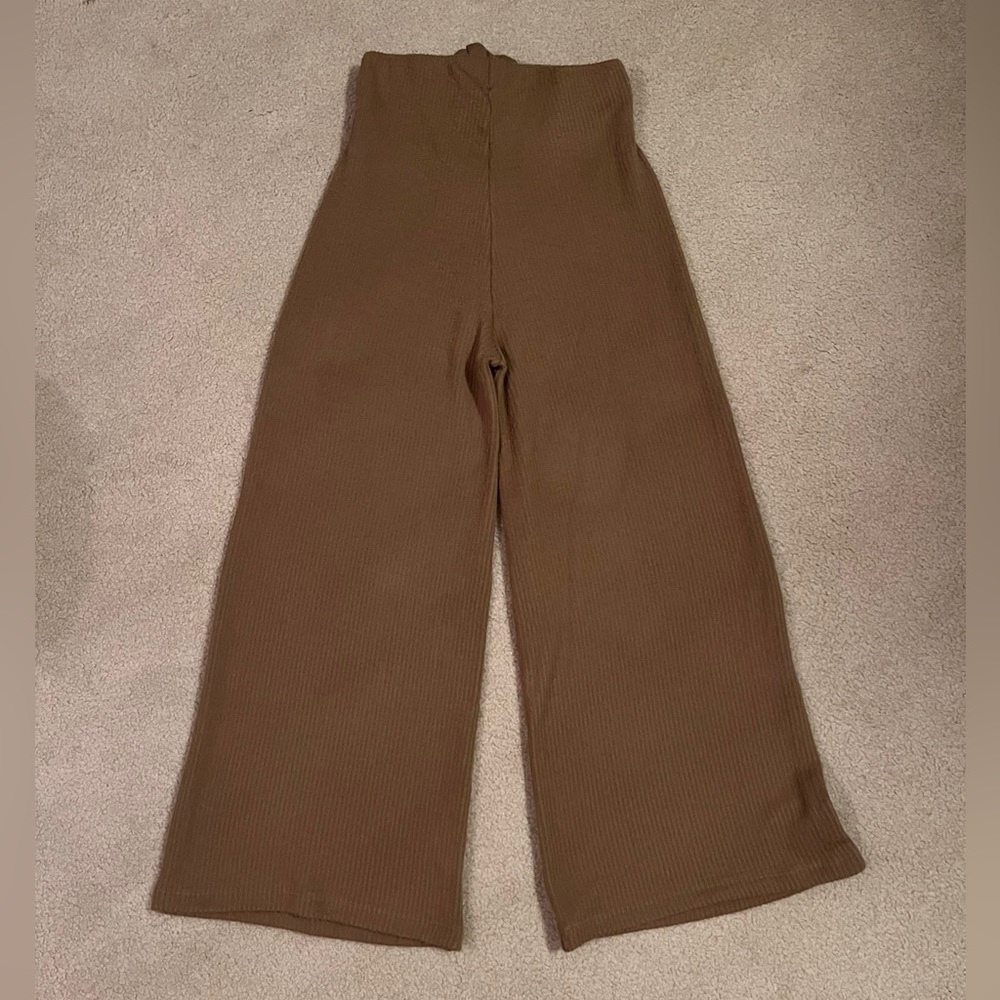 Urban Outfitters high waisted tied brown flare sweater stretchy trousers size XS - Picture 7 of 7